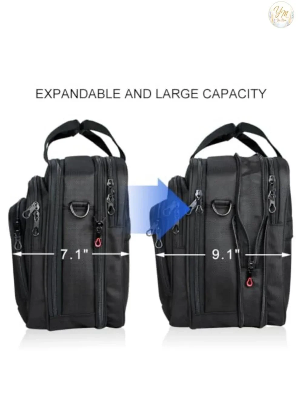 Laptop Bag Expandable Briefcase Business Work Bag Canvas Water-repellent 17.3
